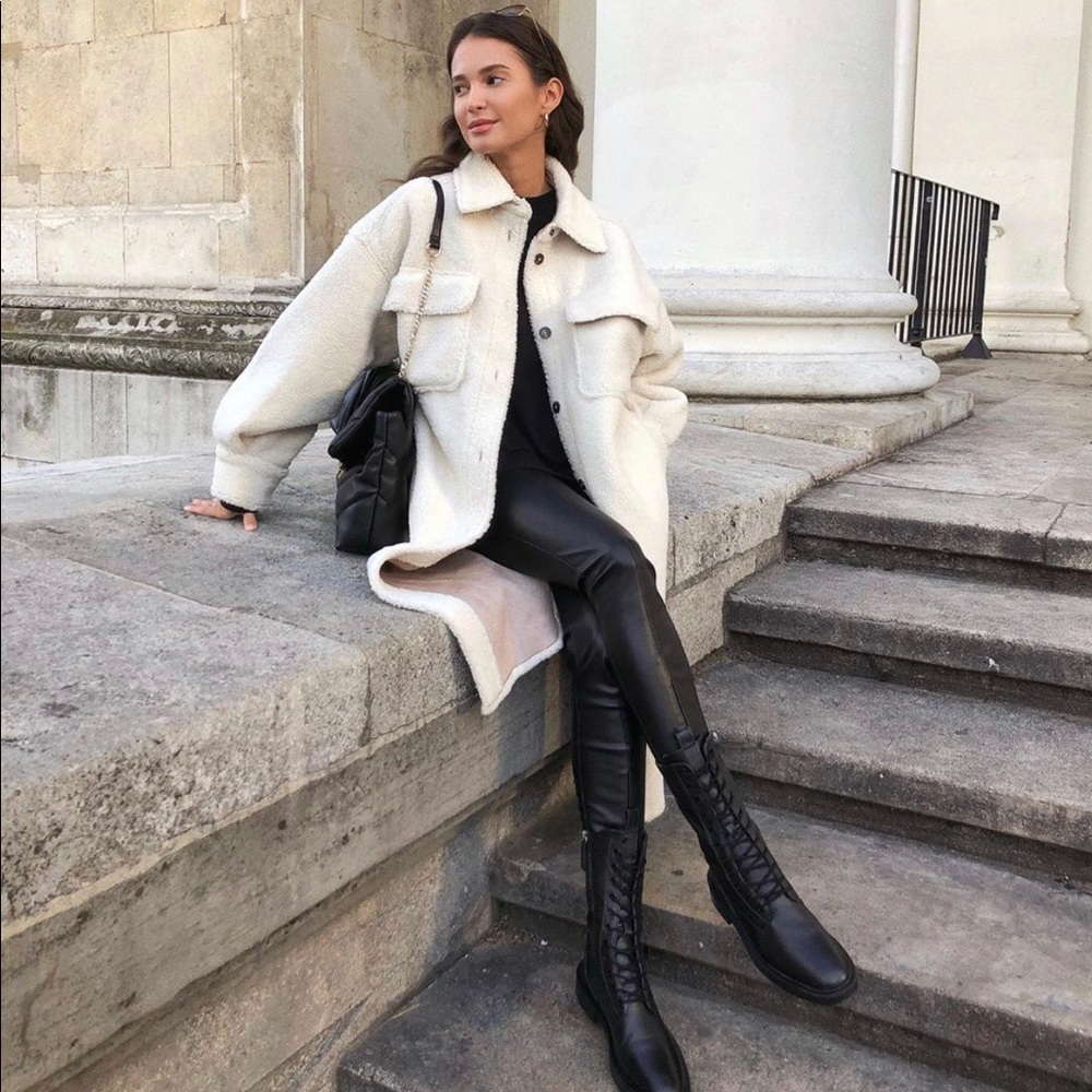 H&M Long Faux Shearling Jacket